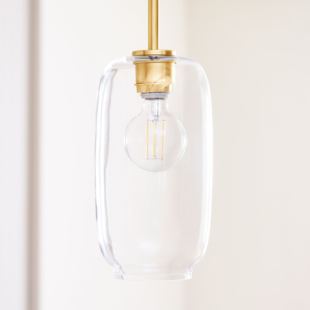 Lámpara colgante Lumivelle con pantalla de cristal escultórica: lámpara moderna para cocina y comedor.