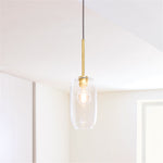 Cargar imagen en el visor de la Galería, Lámpara colgante Lumivelle con pantalla de cristal escultórica: lámpara moderna para cocina y comedor.