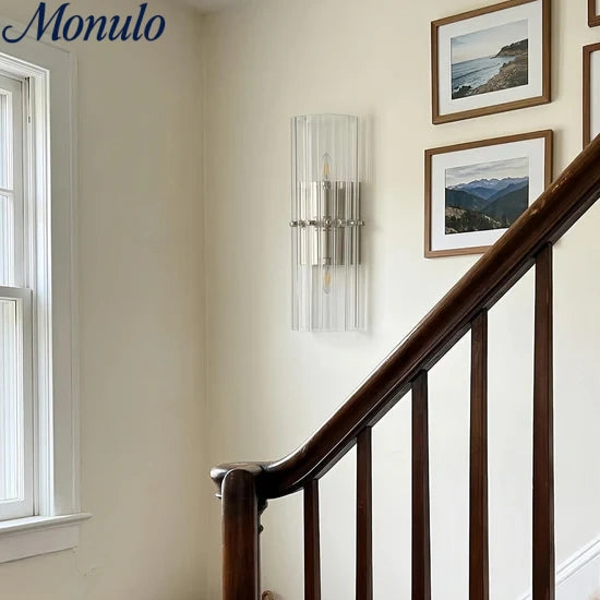 Aplique de pared doble Lumora Crystal Up Down para dormitorio