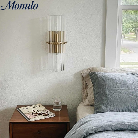 Aplique de pared doble Lumora Crystal Up Down para dormitorio
