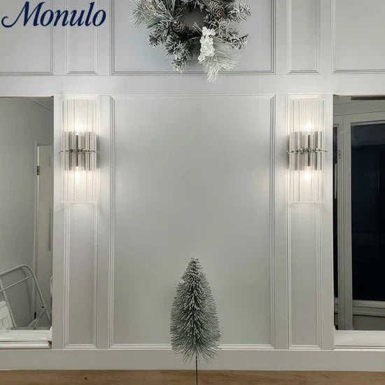 Aplique de pared doble Lumora Crystal Up Down para dormitorio
