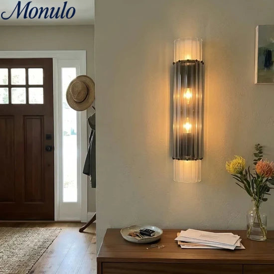 Aplique de pared doble Lumora Crystal Up Down para dormitorio