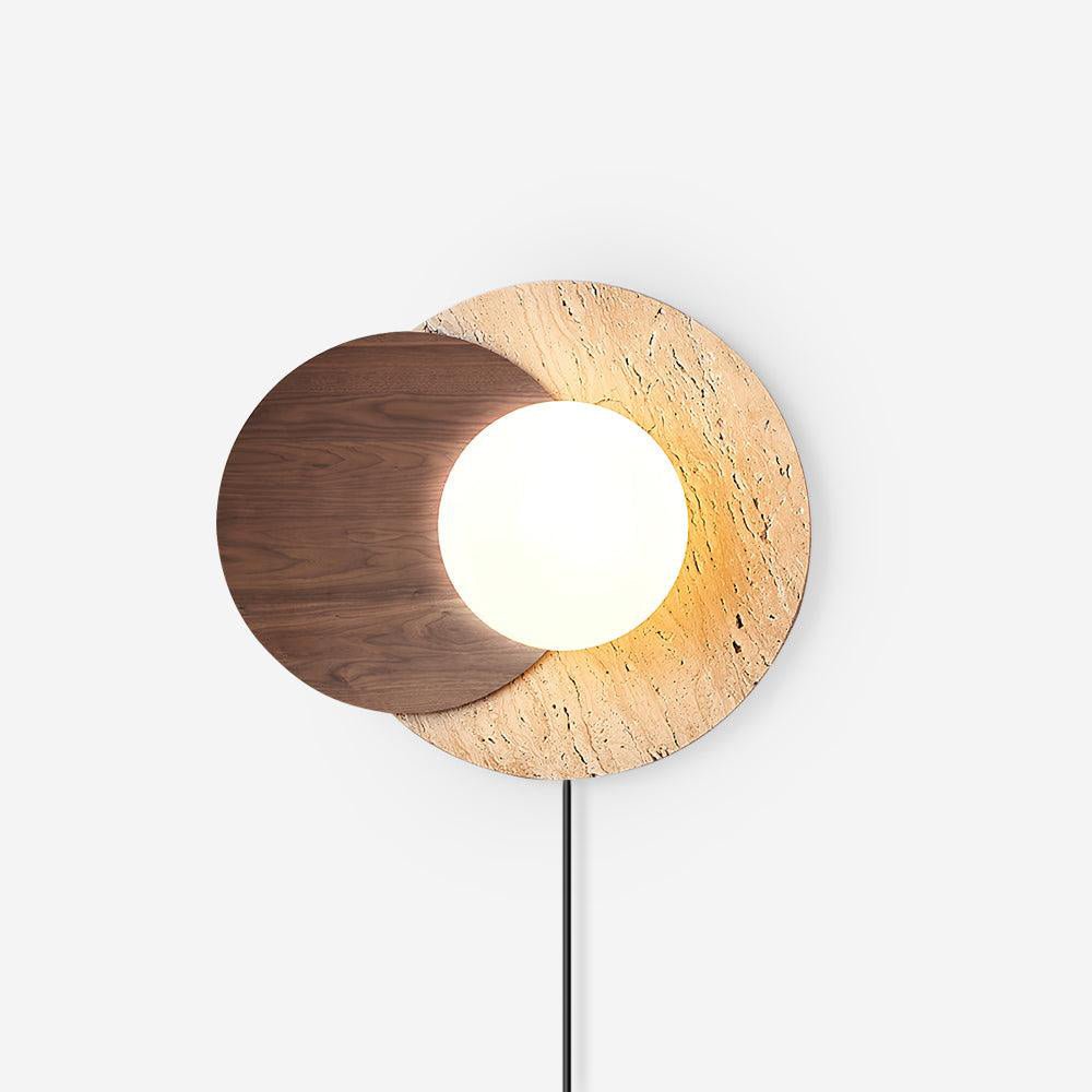 Lunar Eclipse Travertine Plug-In Wall Light - product image 1