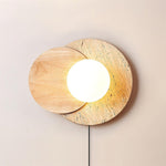 Load image into Gallery viewer, Lunar Eclipse Travertine Plug-In Wall Light - product image 8
