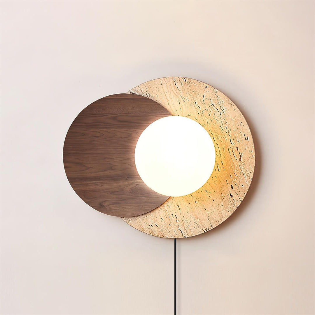 Lunar Eclipse Travertine Plug-In Wall Light - product image 6