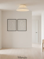 Load image into Gallery viewer, Luvora Conical Pleated Ceiling Light - Round Linen Shade Flush Mount

