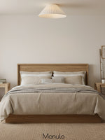 Load image into Gallery viewer, Luvora Conical Pleated Ceiling Light - Round Linen Shade Flush Mount
