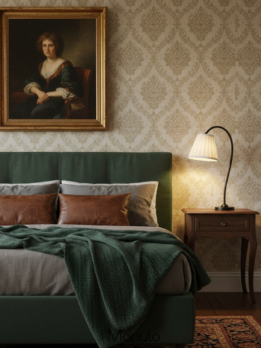 Luvora Fabric Drum Table Lamp - Pleated Shade Retro Design For Bedroom