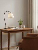 Load image into Gallery viewer, Luvora Fabric Drum Table Lamp - Pleated Shade Retro Design For Bedroom
