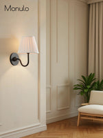Load image into Gallery viewer, Luvora Fabric Shade Wall Sconce with Drum Shade - Classic Pleated Sconce Light
