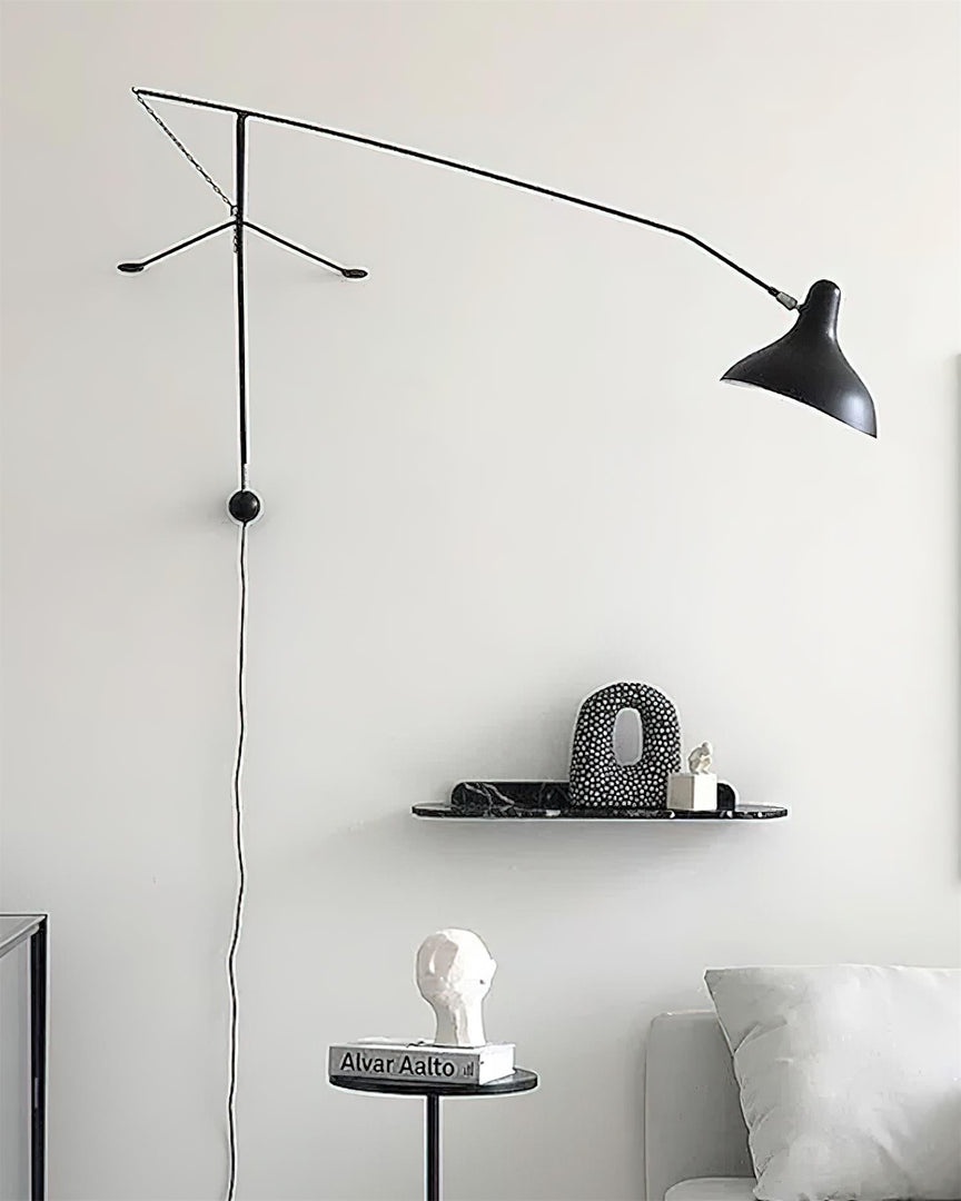 Adjustable Long-Reach Black Wall Lamp product view 12