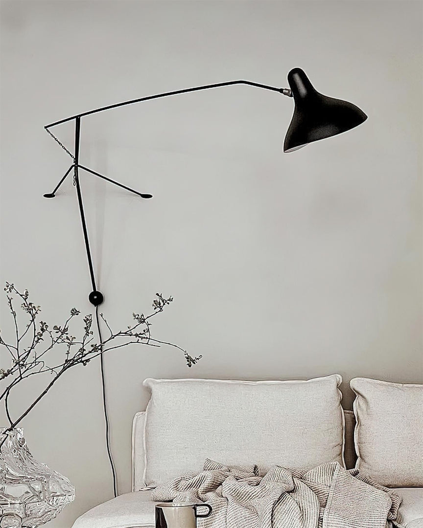 Adjustable Long-Reach Black Wall Lamp product view 13