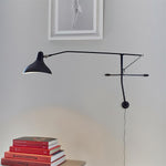 Load image into Gallery viewer, Adjustable Long-Reach Black Wall Lamp product view 14