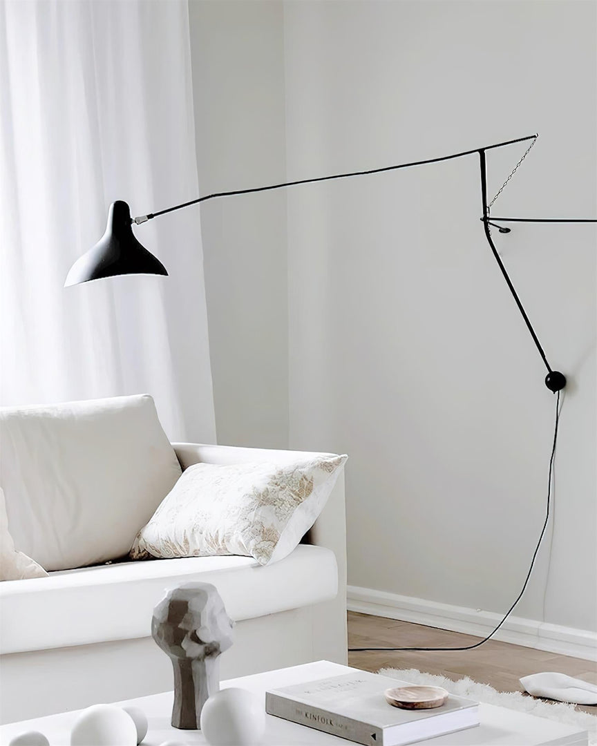 Adjustable Long-Reach Black Wall Lamp product view 15