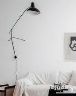 Load image into Gallery viewer, Adjustable Long-Reach Black Wall Lamp product view 16