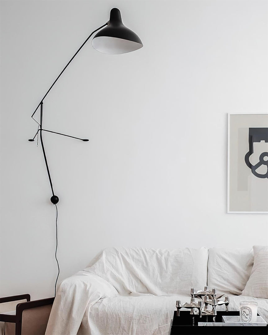 Adjustable Long-Reach Black Wall Lamp product view 16