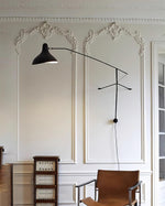 Load image into Gallery viewer, Adjustable Long-Reach Black Wall Lamp product view 18