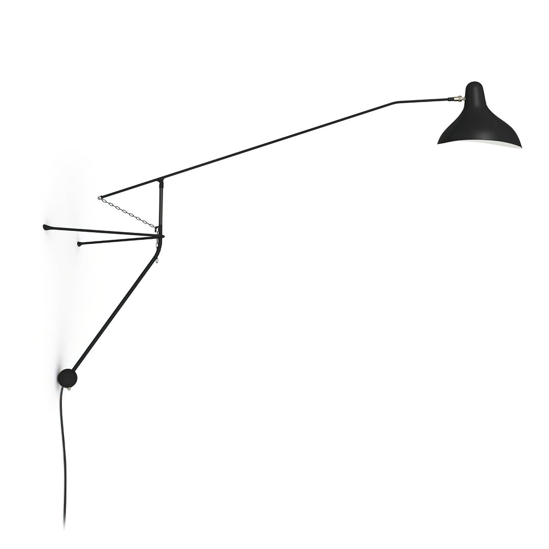 Adjustable Long-Reach Black Wall Lamp product view 11