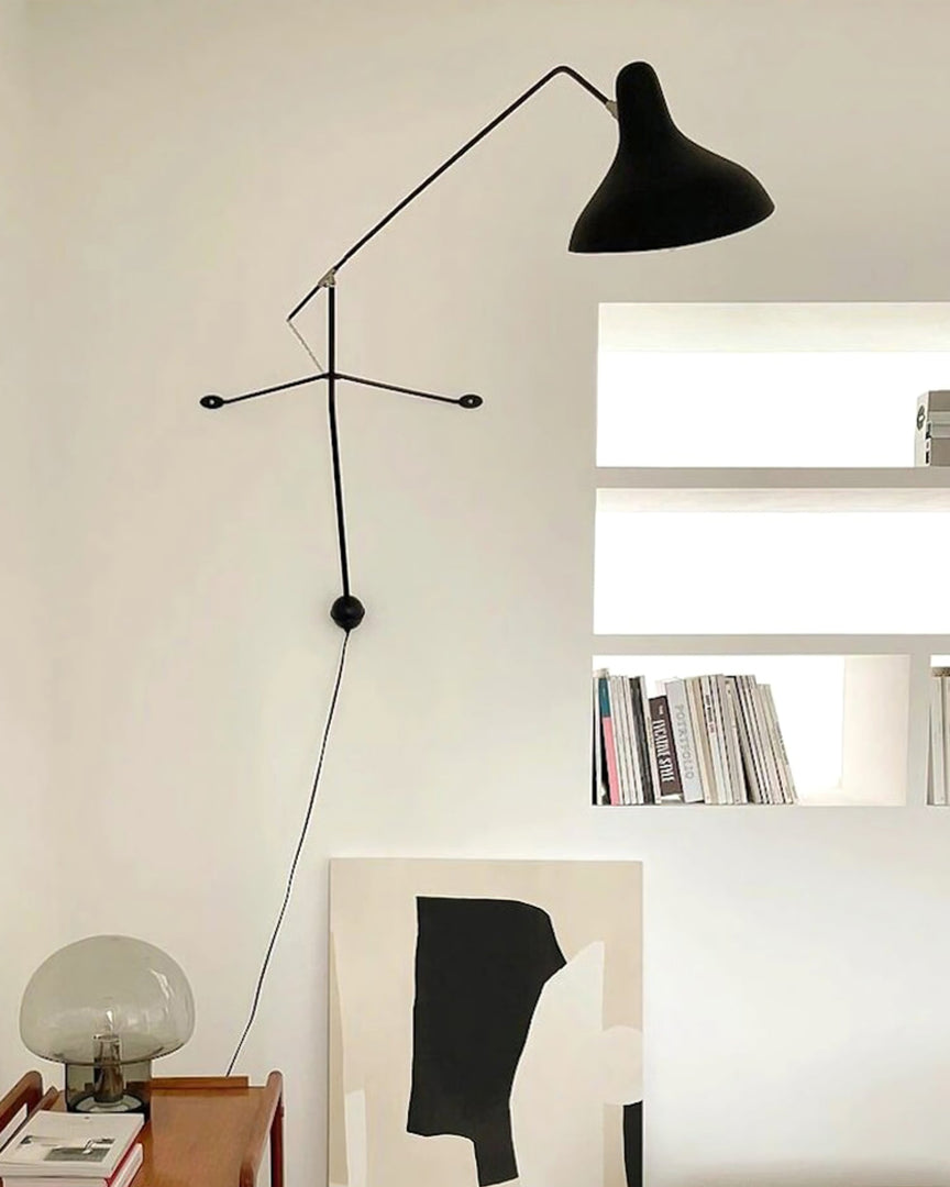 Adjustable Long-Reach Black Wall Lamp product view 4