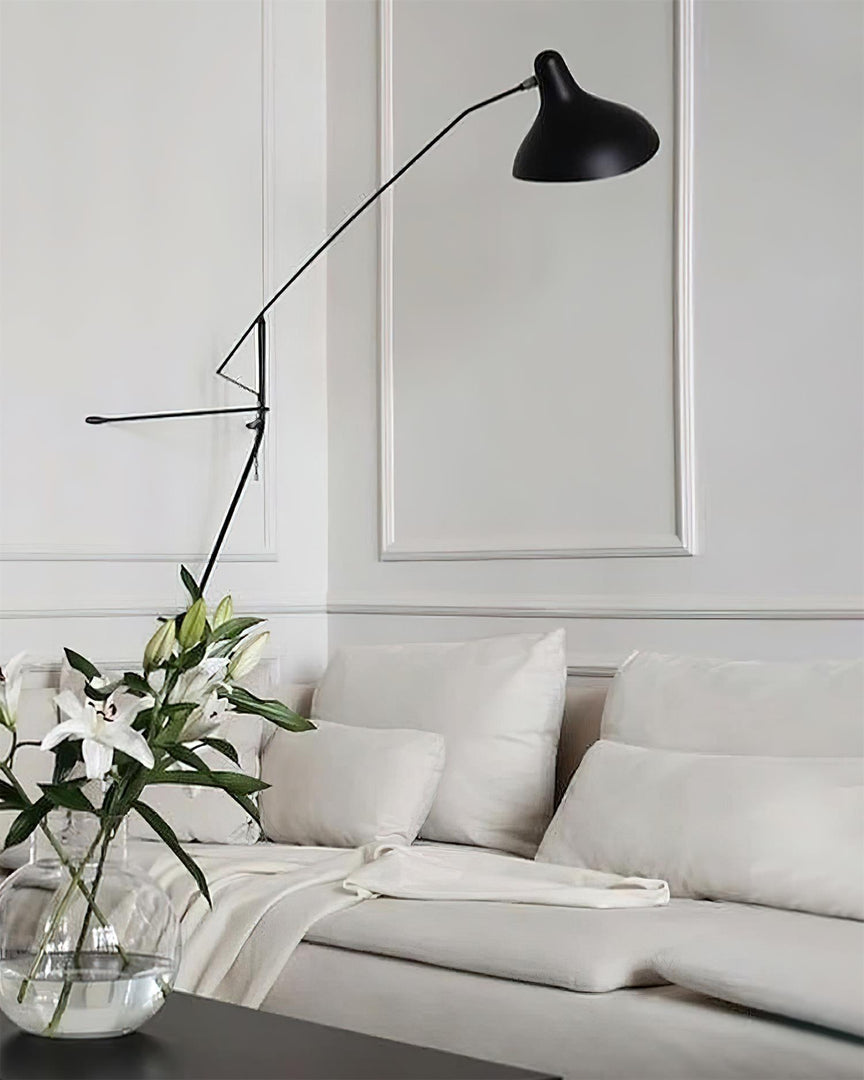 Adjustable Long-Reach Black Wall Lamp product view 8