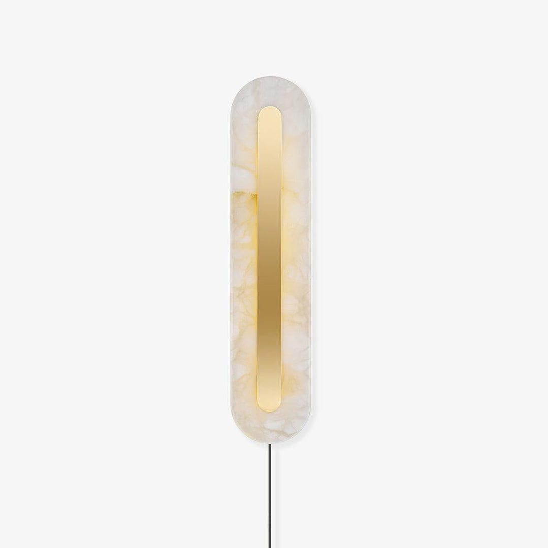 Alabaster Rounded Plug-In Wall Light with Inline Switch - product image 1