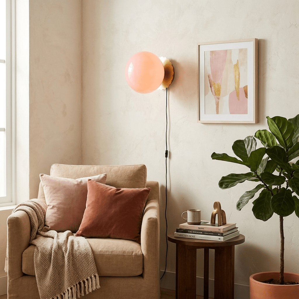 Marshmallow Tinted-Glass Plug-In Wall Light - product image 2