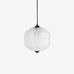 Load image into Gallery viewer, Eloise Vintage Inspired Scalloped Milk Glass Pendant - Modern Accent Light for Kitchen and Bedroom