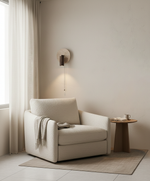 Load image into Gallery viewer, Travertine and Wood Adjustable Wall Light - product view 10