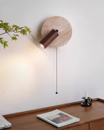 Load image into Gallery viewer, Travertine and Wood Adjustable Wall Light - product view 16