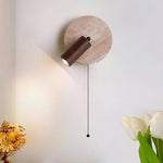 Load image into Gallery viewer, Travertine and Wood Adjustable Wall Light - product view 3