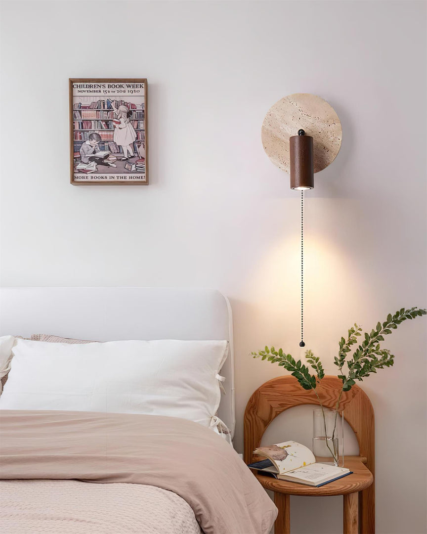 Travertine and Wood Adjustable Wall Light - product view 21