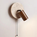 Load image into Gallery viewer, Travertine and Wood Adjustable Wall Light - product view 23