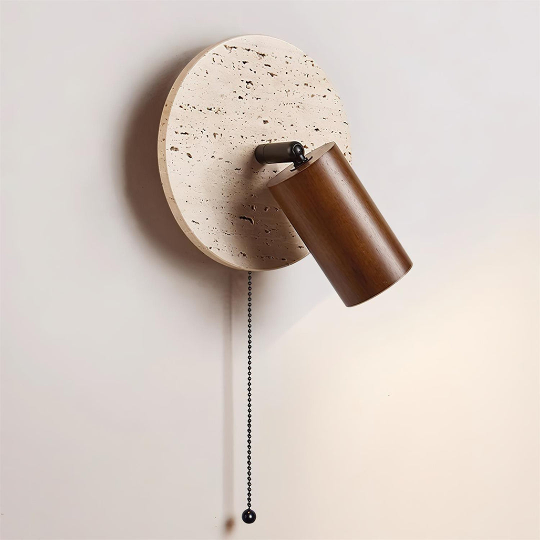 Travertine and Wood Adjustable Wall Light - product view 23