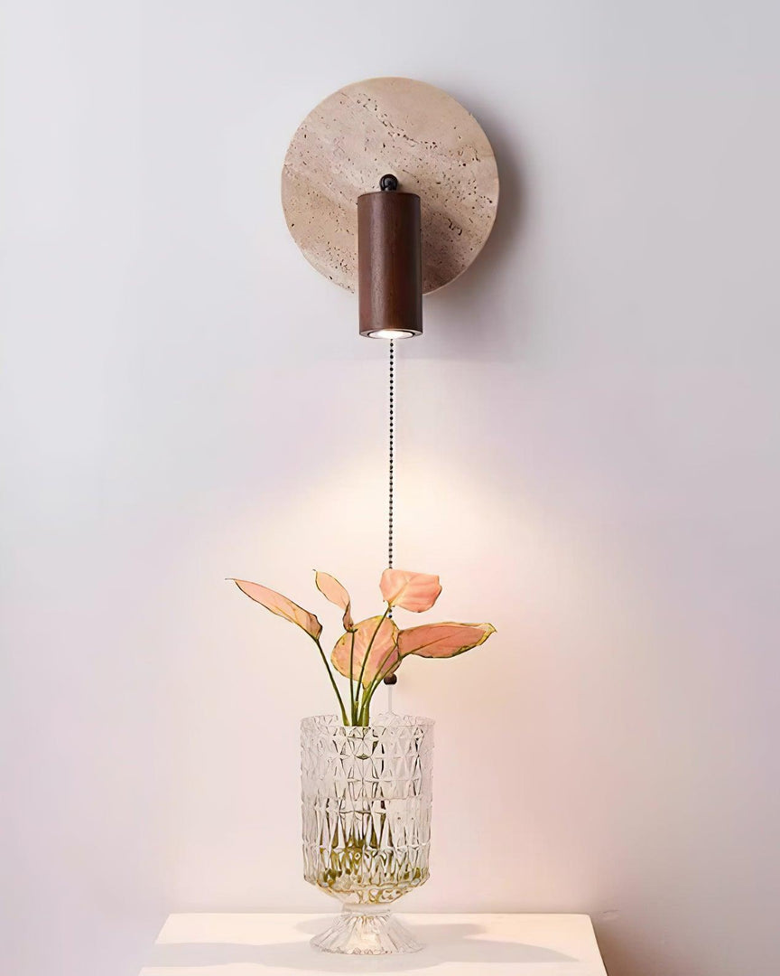 Travertine and Wood Adjustable Wall Light - product view 14
