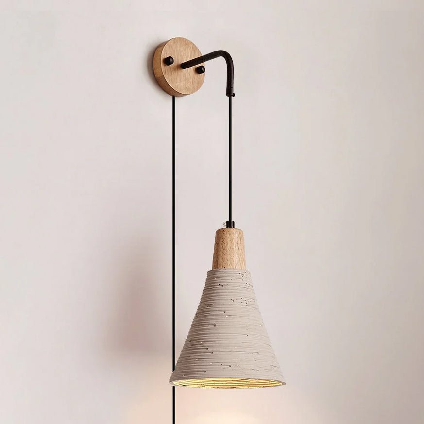 Microcement Wood Plug-In Wall Light - product image 12