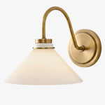 Cargar imagen en el visor de la Galería, Aplique de pared Aurenza con brazo curvo y forma de globo: lámpara de pared industrial moderna para baño, dormitorio y pasillo.