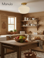 Load image into Gallery viewer, Rivrona Ribbed Glass Flush Mount – Milk Glass Ceiling Light Design
