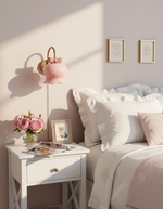 Bild in Gallery-Viewer laden, Bow-Topped Glass Bell Plug-In Wall Sconce room scene 6