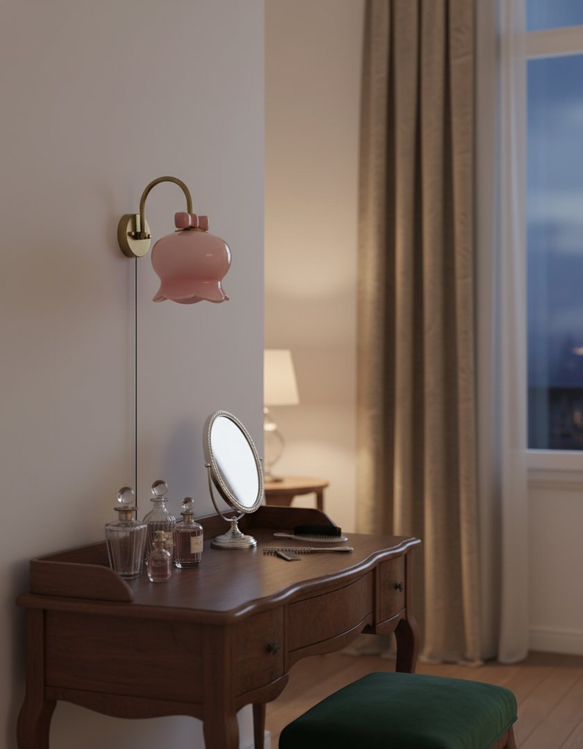Bow-Topped Glass Bell Plug-In Wall Sconce product view 10
