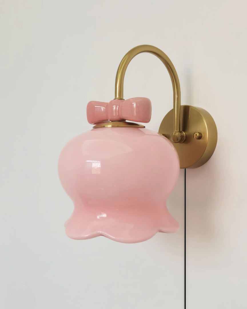 Bow-Topped Glass Bell Plug-In Wall Sconce product view 15