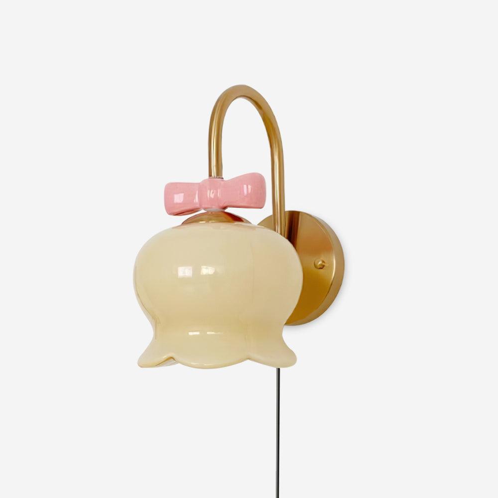 Bow-Topped Glass Bell Plug-In Wall Sconce product view 1