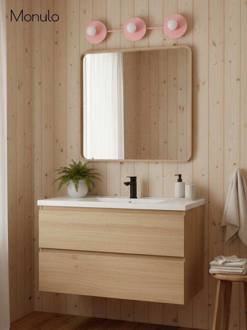 Minimal 3-Light Vanity Wall Sconce – Multiple Color Options Available