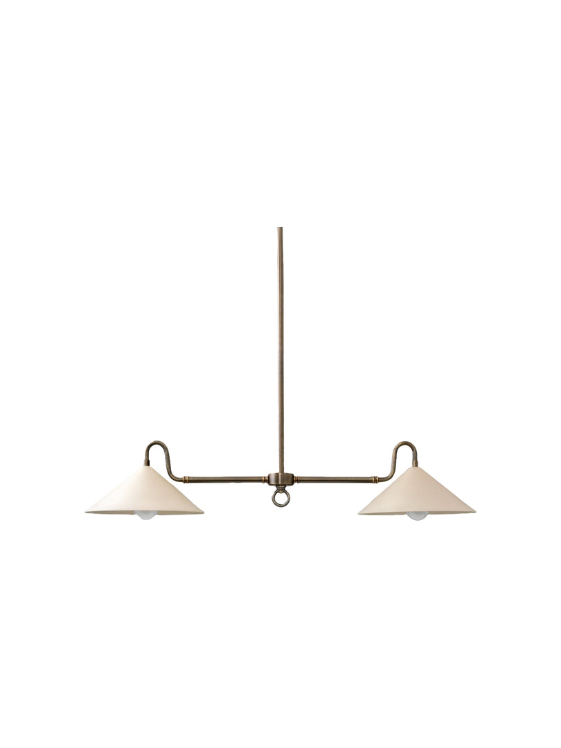 Minimalistische Pendelleuchte mit leichtem Stoffschirm