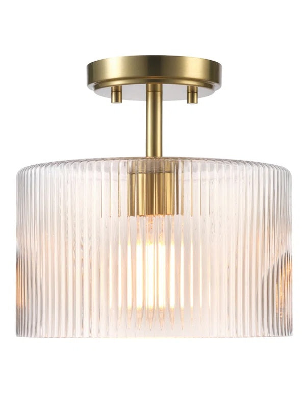 Plafonnier semi-encastré minimaliste avec verre strié