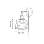 Load image into Gallery viewer, Colorful Stained Glass Plug-In Wall Lamp dimension drawing 3