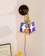 Load image into Gallery viewer, Colorful Stained Glass Plug-In Wall Lamp room scene 2