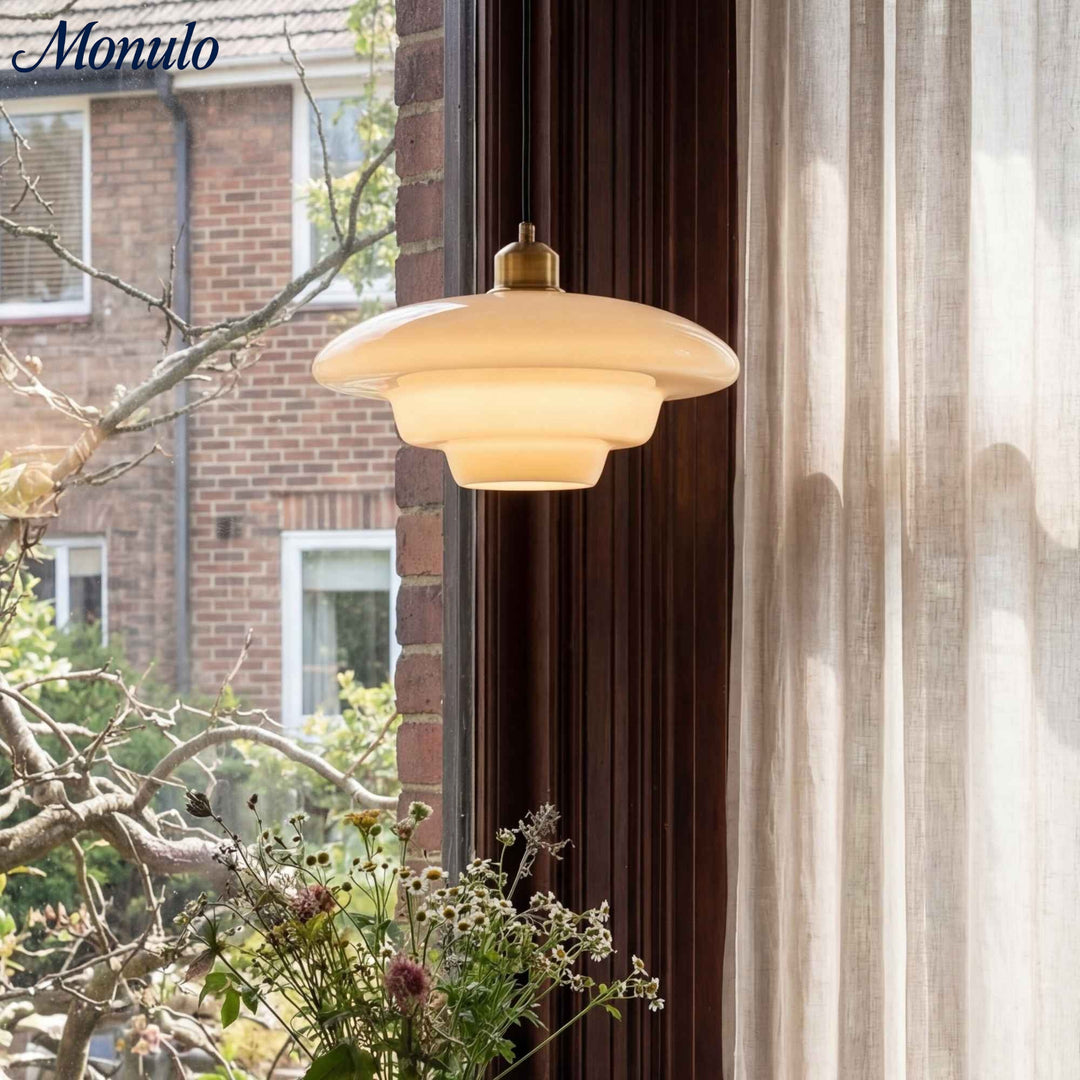 Lámpara Colgante Blanca Lechosa de Múltiples Niveles - Lámpara Moderna de Vidrio para Comedor