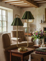Load image into Gallery viewer, Capirise Linen Buffet Table Lamp - Retro Linen Scalloped Shade Style
