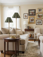 Load image into Gallery viewer, Capirise Linen Buffet Table Lamp - Retro Linen Scalloped Shade Style
