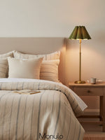 Load image into Gallery viewer, Capirise Linen Buffet Table Lamp - Retro Linen Scalloped Shade Style
